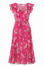 Patricia Passion Sleeveless Ruffle Midi Dress - Pink Multi (Final Sale) Patricia Passion Sleeveless Ruffle Midi Dress - Pink Multi (Final Sale)