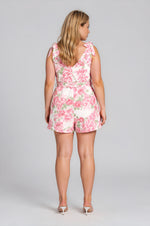 Truth Be Told Tie Strap Romper Curve - Pink/Green (Final Sale) Truth Be Told Tie Strap Romper Curve - Pink/Green (Final Sale)