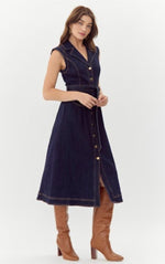 Adelyn Rae - Gloria Belted Denim Shirt Midi Dress - Encompass Boutique