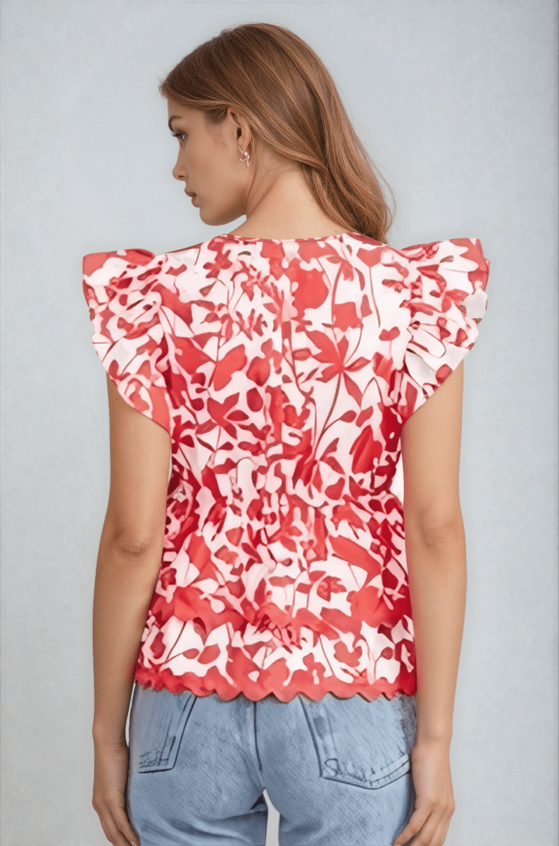 Adelyn Rae - Sena Ruffled Peplum Top (Final Sale)