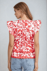 Adelyn Rae - Sena Ruffled Peplum Top (Final Sale)