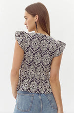 Adelyn Rae - Seriana Embroidered Top (Final Sale)