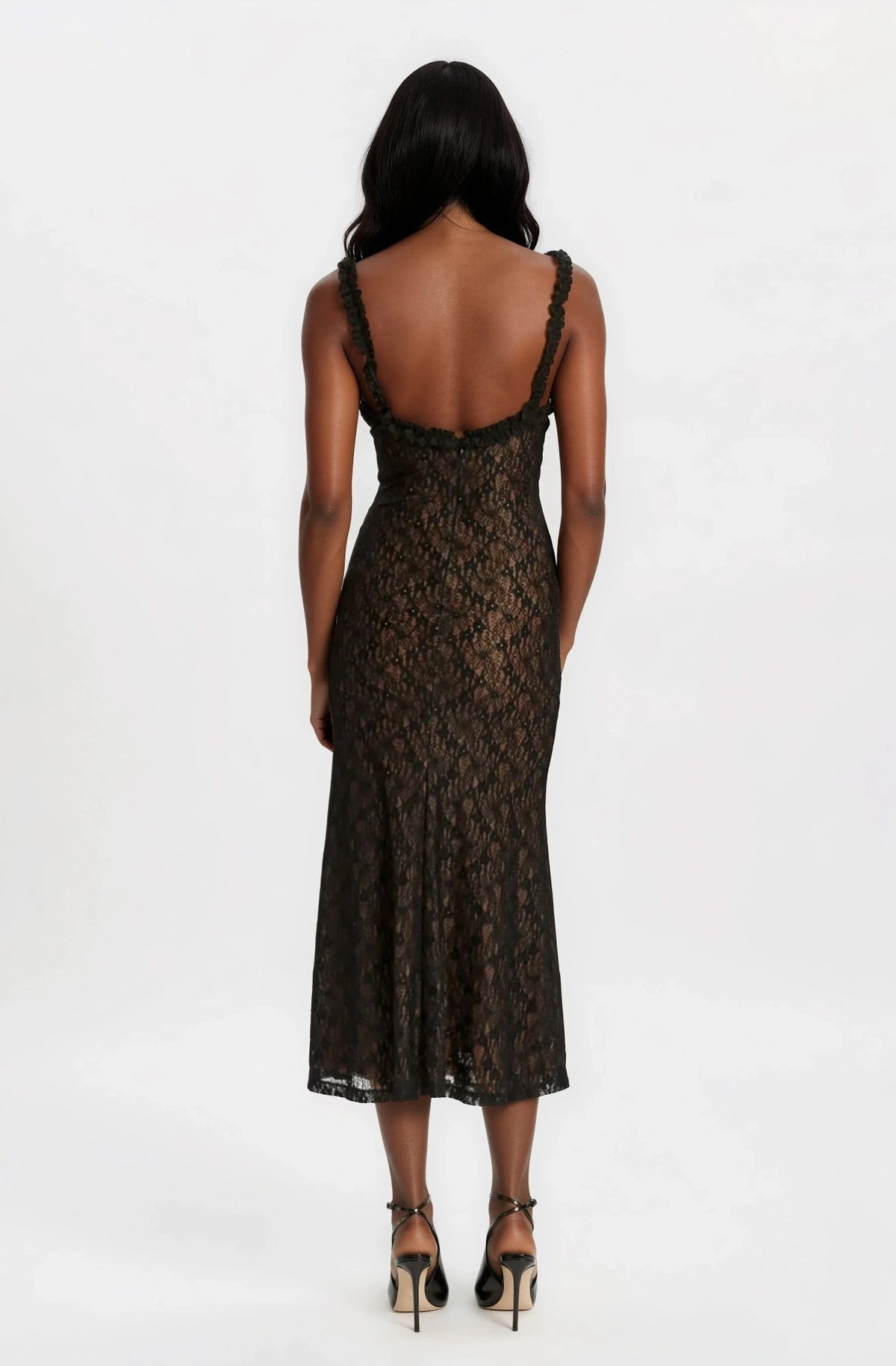 Alegra Stretch Lace Midi Dress – Black Alegra Stretch Lace Midi Dress – Black