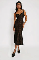 Alegra Stretch Lace Midi Dress – Black Alegra Stretch Lace Midi Dress – Black