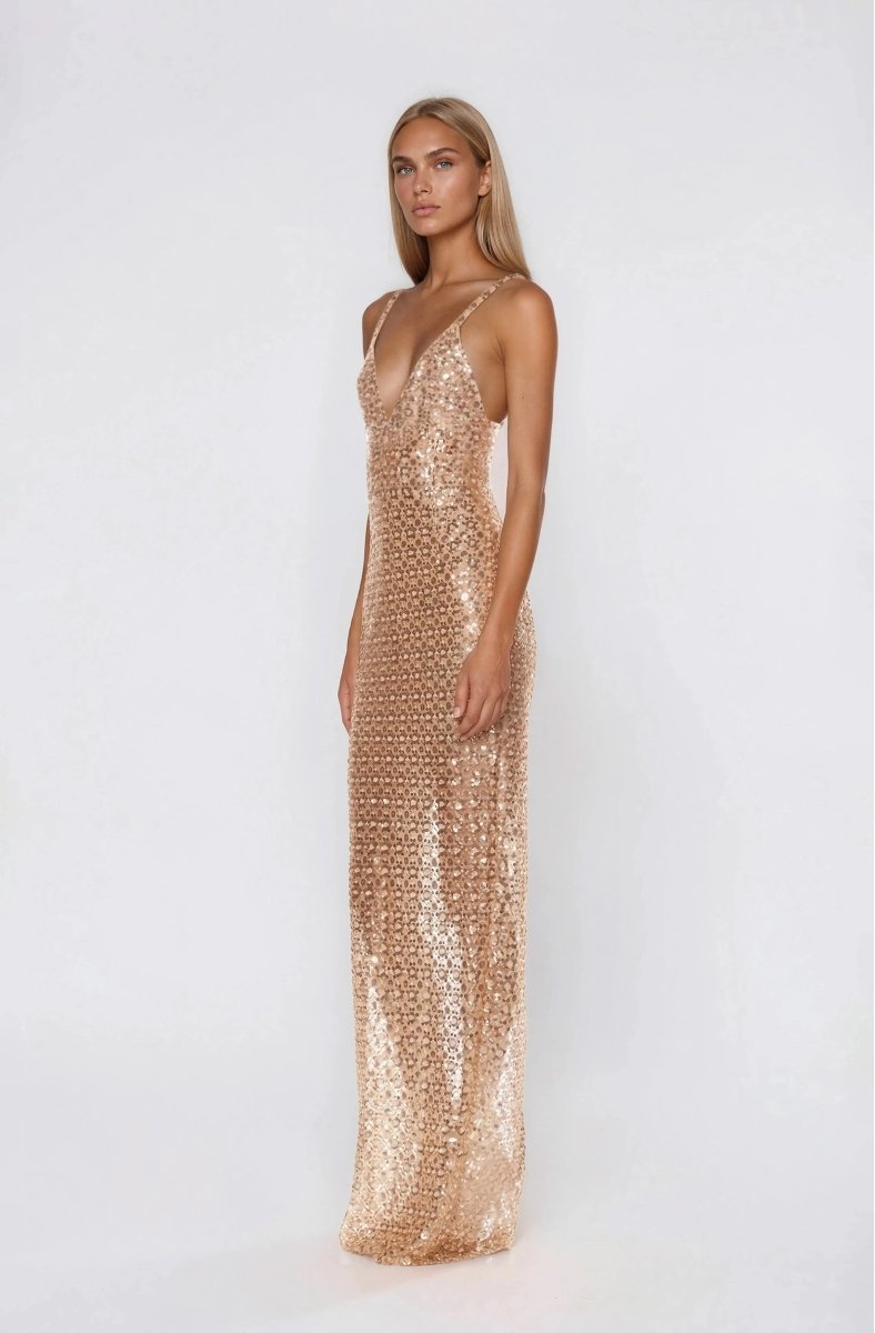 Allegra Sequin Maxi Dress - Gold Allegra Sequin Maxi Dress - Gold