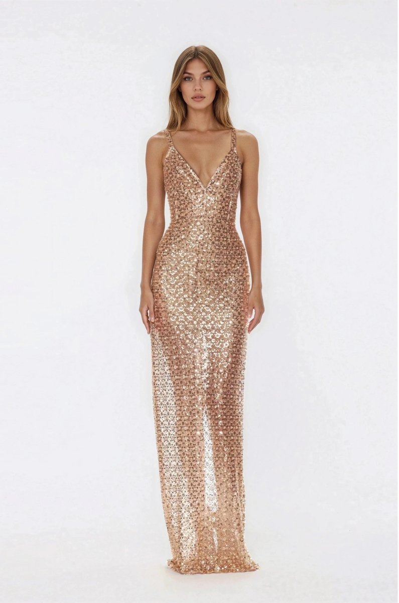 Allegra Sequin Maxi Dress - Gold Allegra Sequin Maxi Dress - Gold