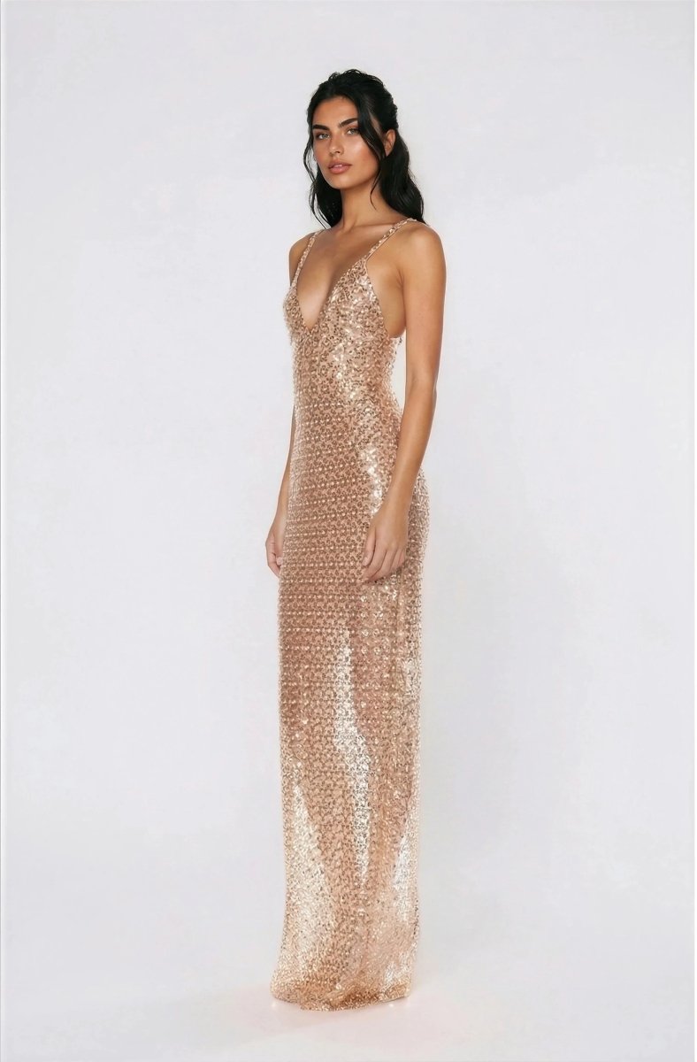 Allegra Sequin Maxi Dress - Gold Allegra Sequin Maxi Dress - Gold