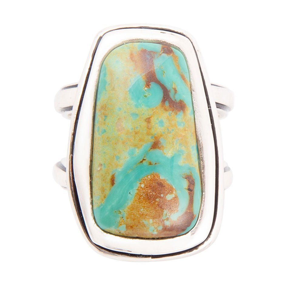 Art Blue Turquoise and Sterling Silver Statement Ring Art Blue Turquoise and Sterling Silver Statement Ring
