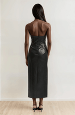 Bardot Eleni Faux Leather Midi Dress – Black