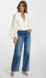 Frill Embroidered Blouse – Orchid White Frill Embroidered Blouse – Orchid White