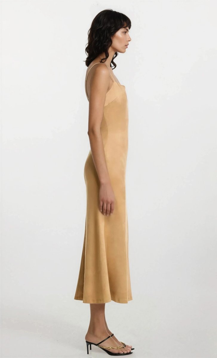 Nadira Faux Suede Dress – Soft Camel Nadira Faux Suede Dress – Soft Camel