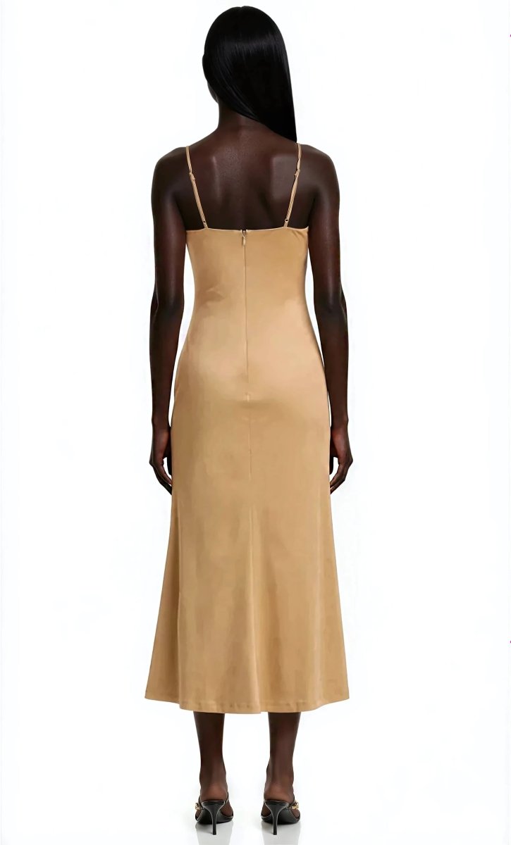 Nadira Faux Suede Dress – Soft Camel Nadira Faux Suede Dress – Soft Camel