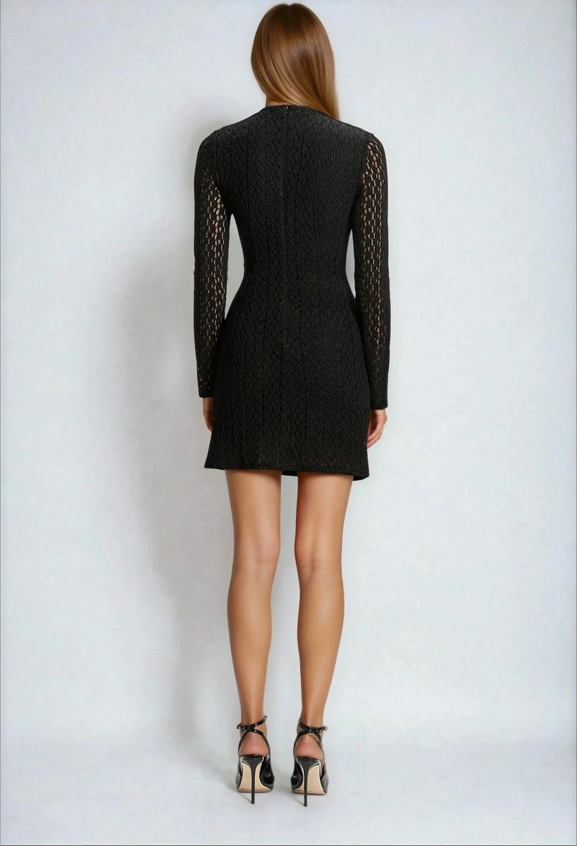 Vezza Floral Mesh Dress – Black Vezza Floral Mesh Dress – Black