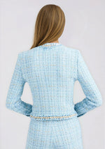 Betsy Buttoned Tweed Blazer - Sky Blue - XO, Tina Betsy Buttoned Tweed Blazer - Sky Blue - XO, Tina