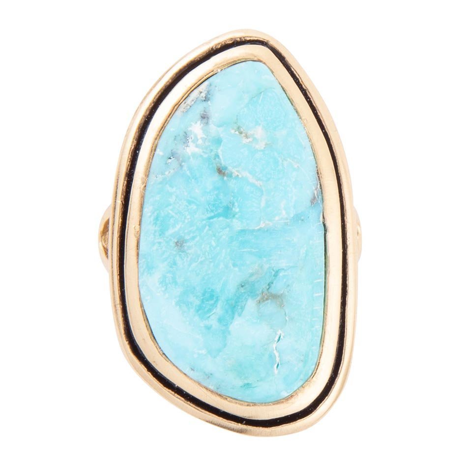 Blue Turquoise Golden Statement Ring Blue Turquoise Golden Statement Ring