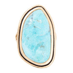 Blue Turquoise Golden Statement Ring Blue Turquoise Golden Statement Ring