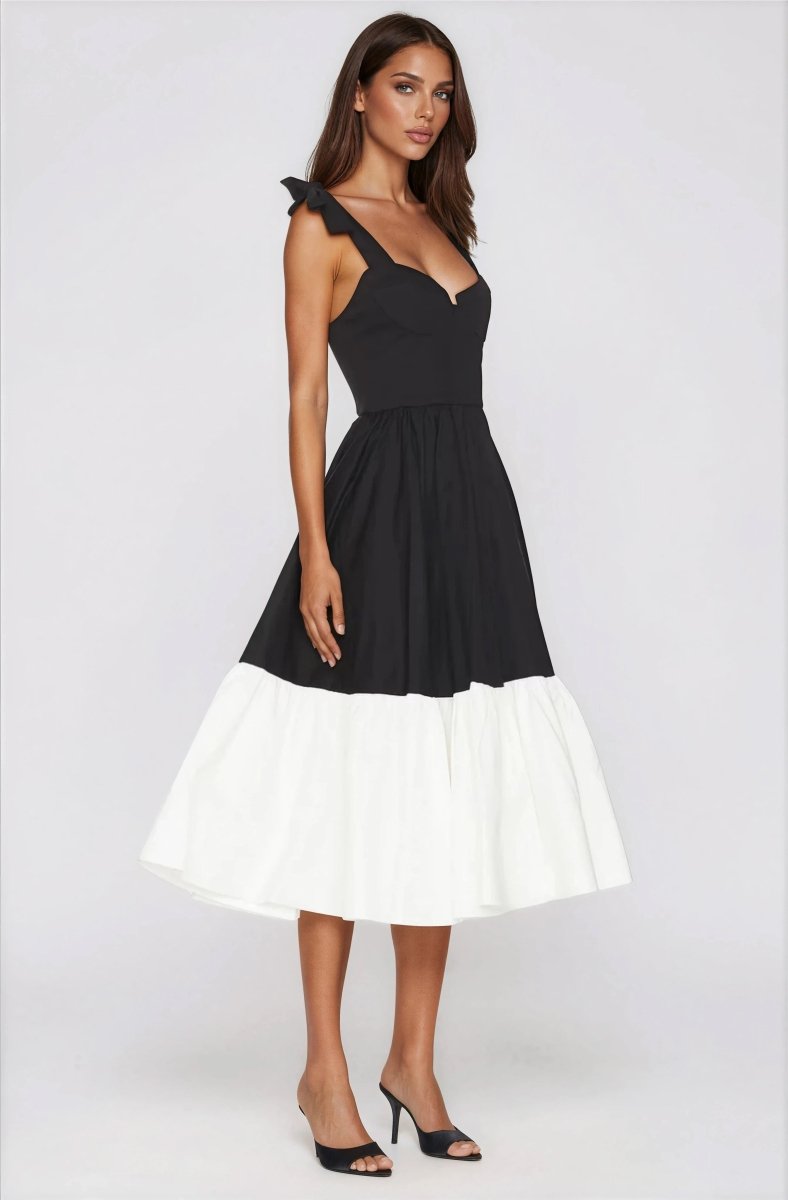 Catalina Midi Dress – Black/Beige Catalina Midi Dress – Black/Beige