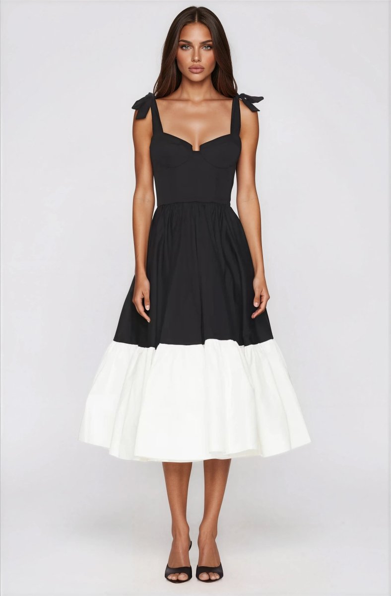 Catalina Midi Dress – Black/Beige Catalina Midi Dress – Black/Beige