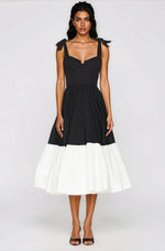 Catalina Midi Dress – Black/Beige Catalina Midi Dress – Black/Beige