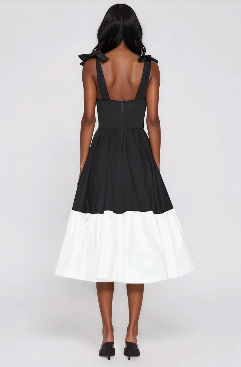 Catalina Midi Dress – Black/Beige Catalina Midi Dress – Black/Beige