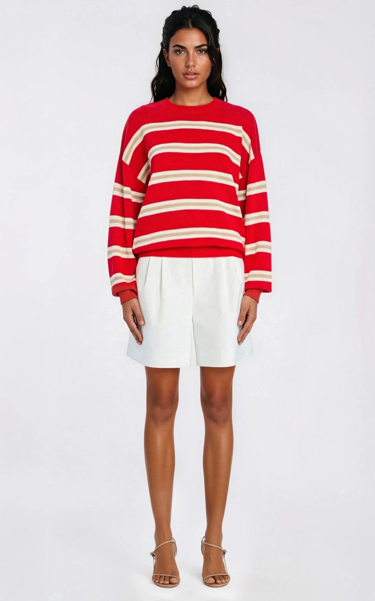 Cassian Sweater – Cherry/Sand/Eggshell Cassian Sweater – Cherry/Sand/Eggshell