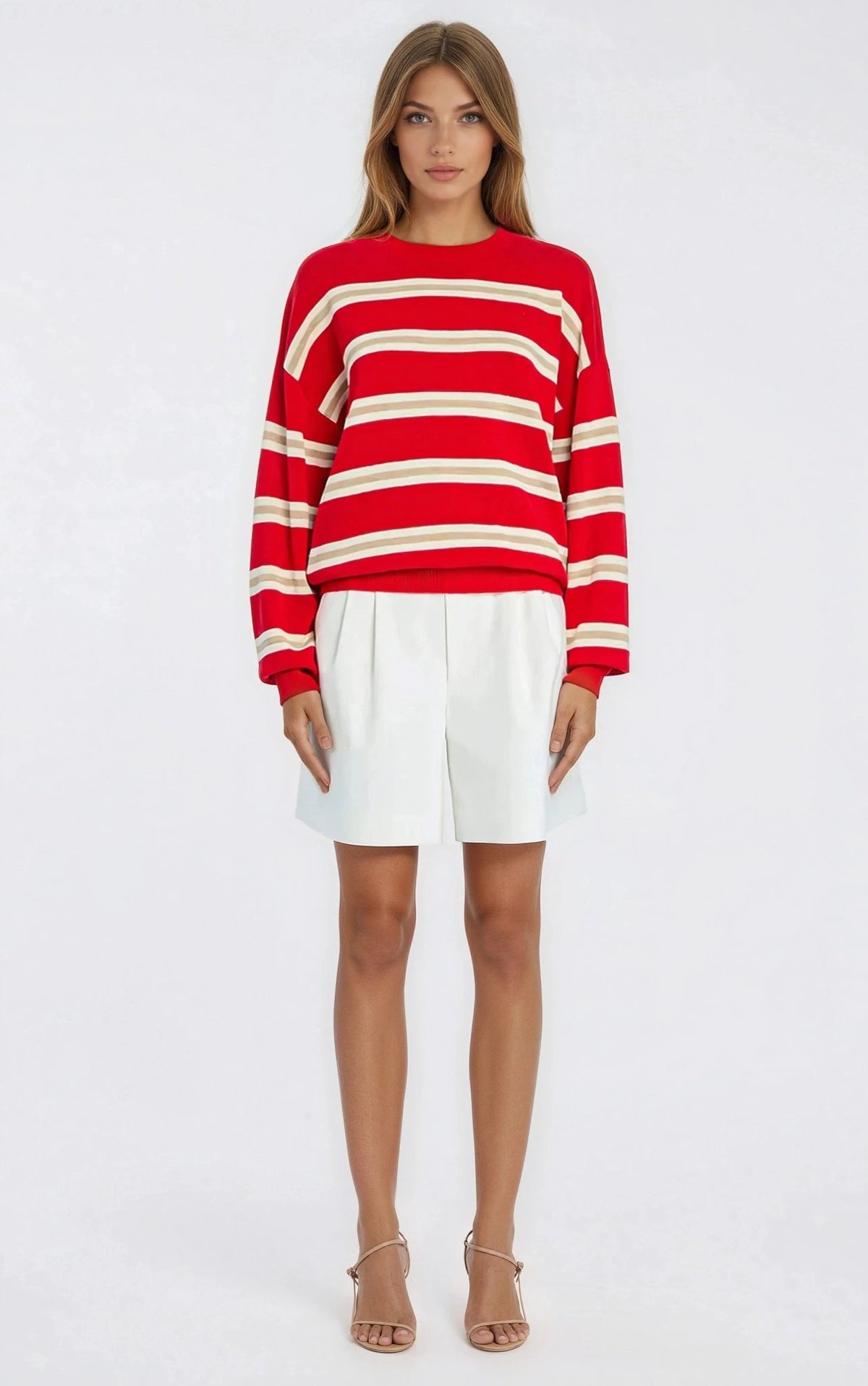 Cassian Sweater – Cherry/Sand/Eggshell Cassian Sweater – Cherry/Sand/Eggshell