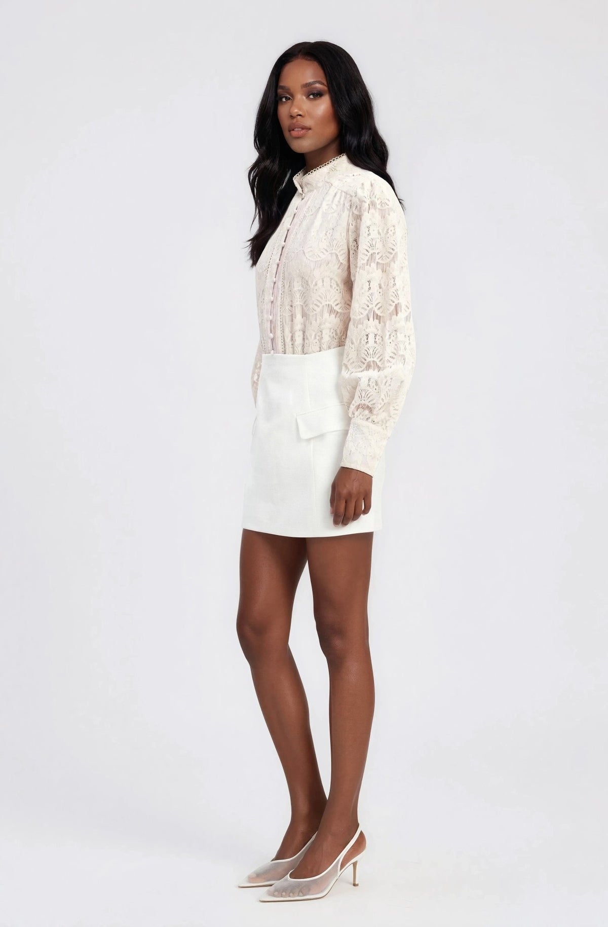 Delphi Linen Mini Skirt – Orchid White Delphi Linen Mini Skirt – Orchid White