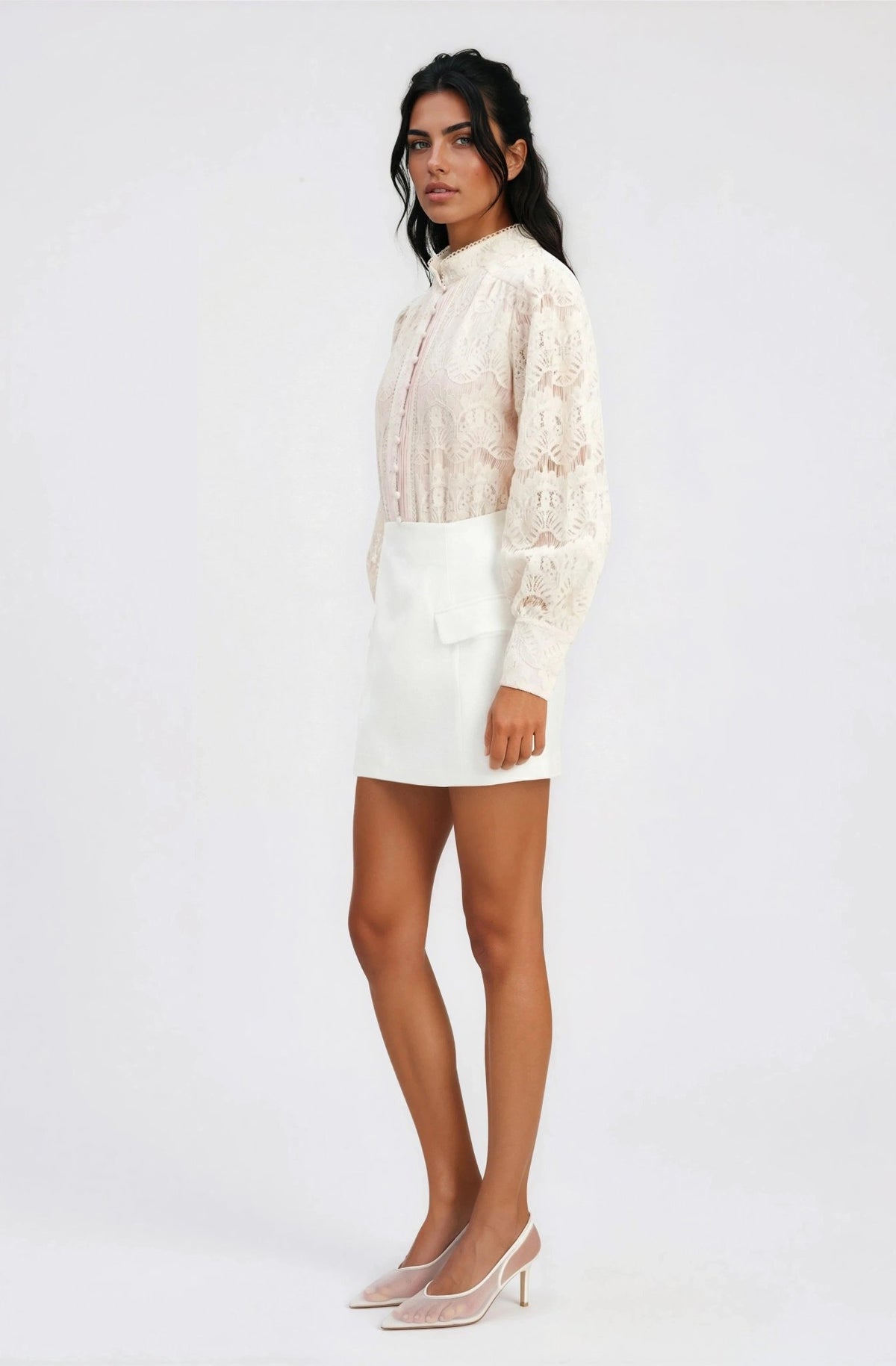 Delphi Linen Mini Skirt – Orchid White Delphi Linen Mini Skirt – Orchid White