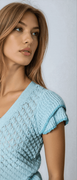 Design History -Short Sleeve Spring Sweater (Final Sale)