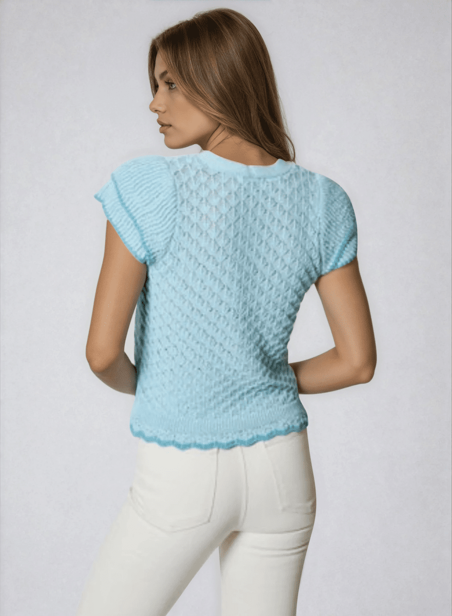 Design History -Short Sleeve Spring Sweater (Final Sale)