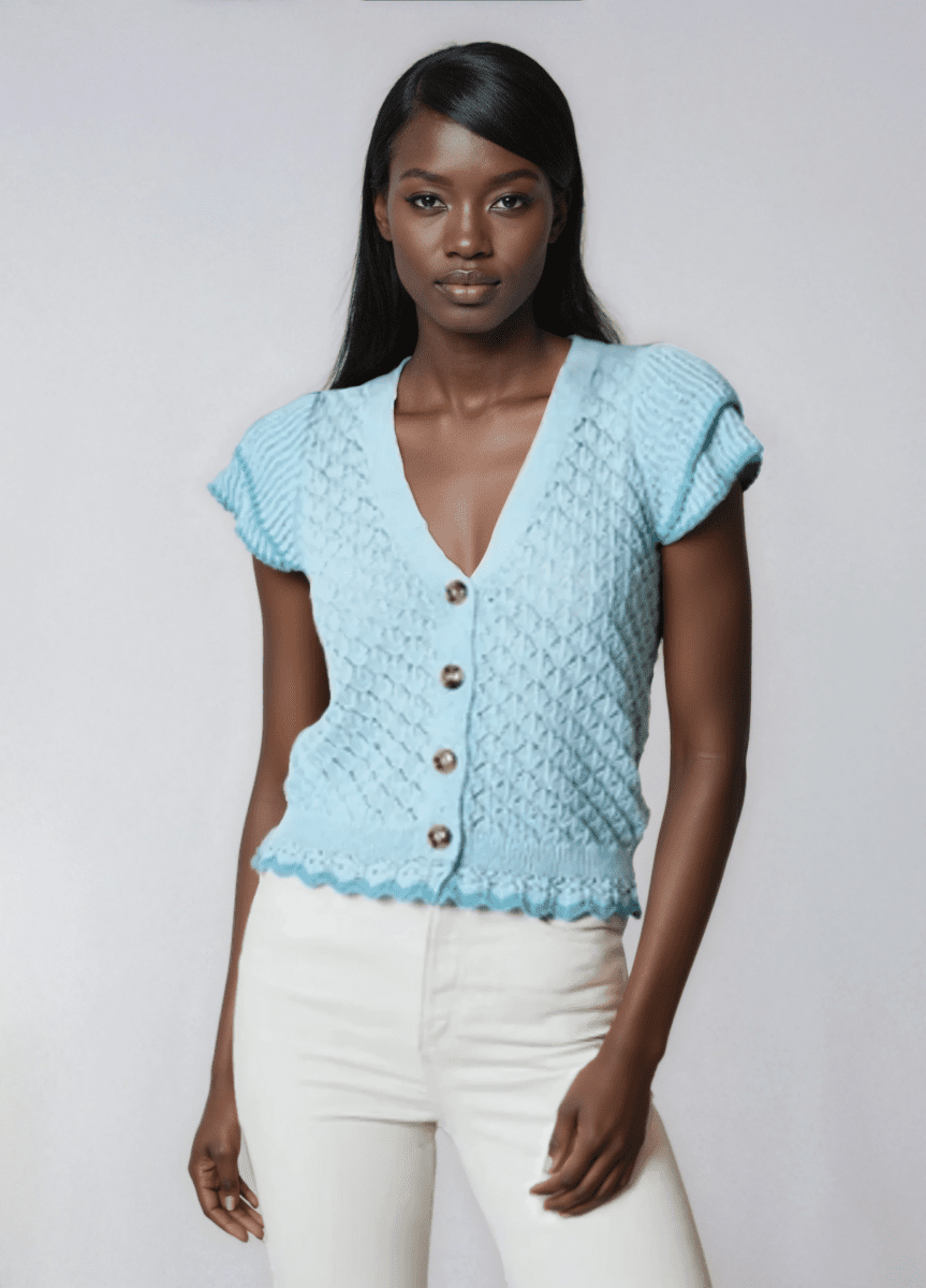 Design History -Short Sleeve Spring Sweater (Final Sale)