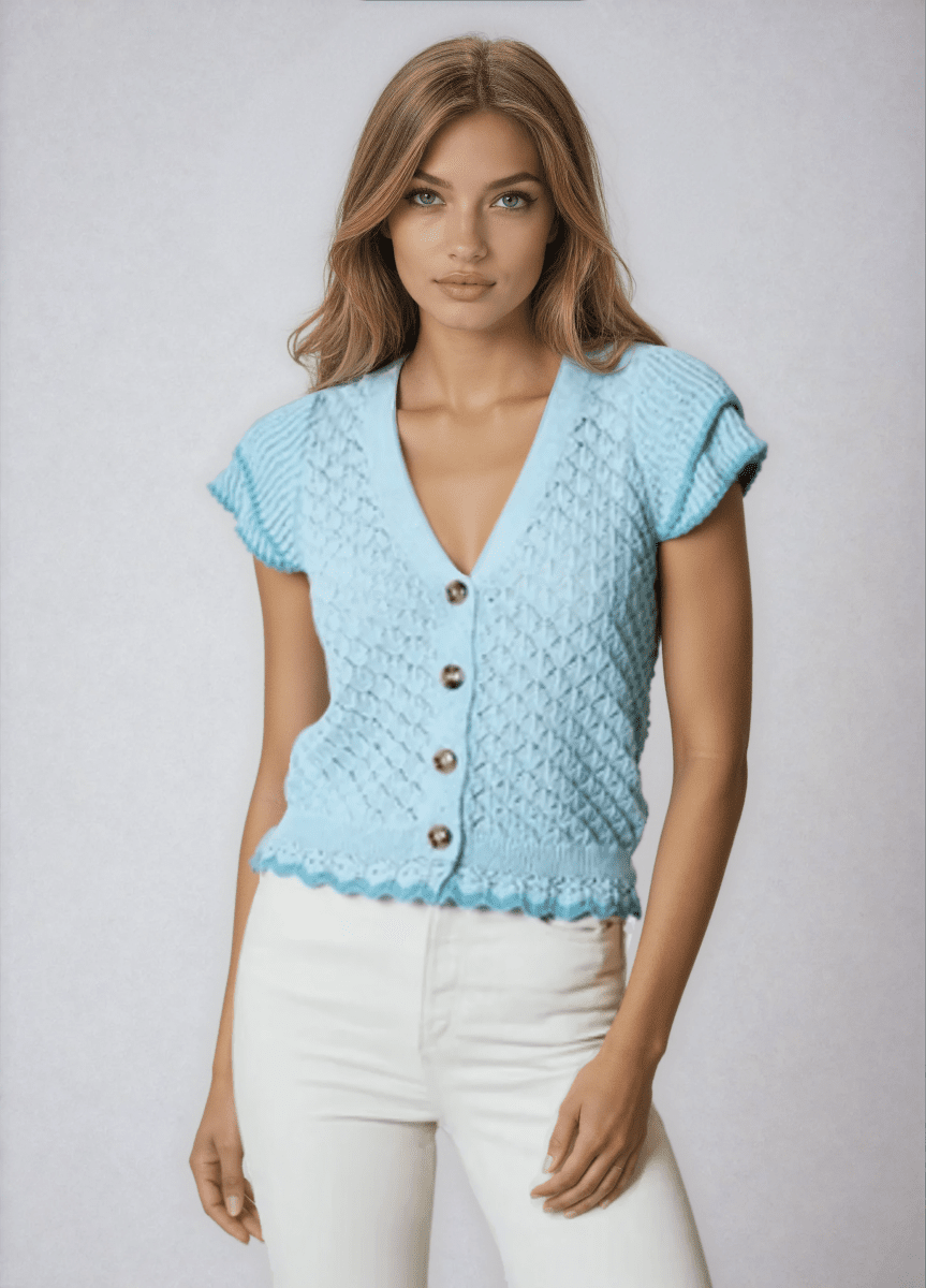 Design History -Short Sleeve Spring Sweater (Final Sale)