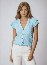 Design History -Short Sleeve Spring Sweater (Final Sale)