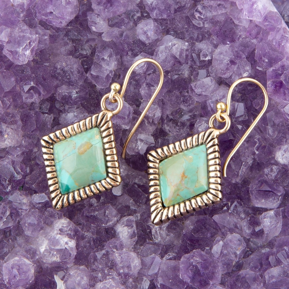 Diamond Days Blue Turquoise and Golden Earrings Diamond Days Blue Turquoise and Golden Earrings