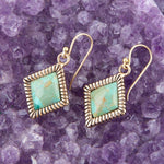 Diamond Days Blue Turquoise and Golden Earrings Diamond Days Blue Turquoise and Golden Earrings