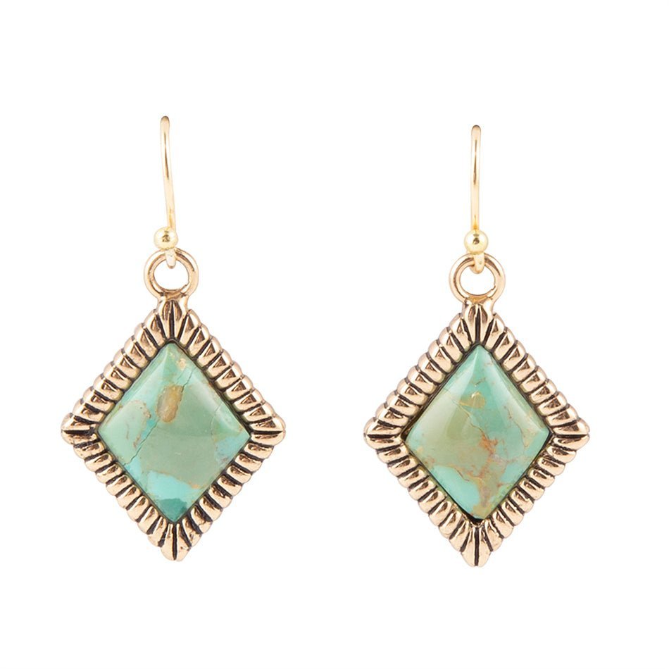 Diamond Days Blue Turquoise and Golden Earrings Diamond Days Blue Turquoise and Golden Earrings