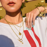 Elizabeth Coin Layered Necklace Gold Plated Delicate Elizabeth Coin Layered Necklace Gold Plated Delicate