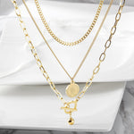 Elizabeth Coin Layered Necklace Gold Plated Delicate Elizabeth Coin Layered Necklace Gold Plated Delicate