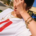 Elizabeth Coin Layered Necklace Gold Plated Delicate Elizabeth Coin Layered Necklace Gold Plated Delicate