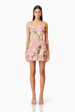 Elliatt - Aella Embroidered Mini Dress In Pink