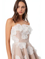 Elliatt - Dahlia 3D Floral Mini Dress in White - Encompass Boutique