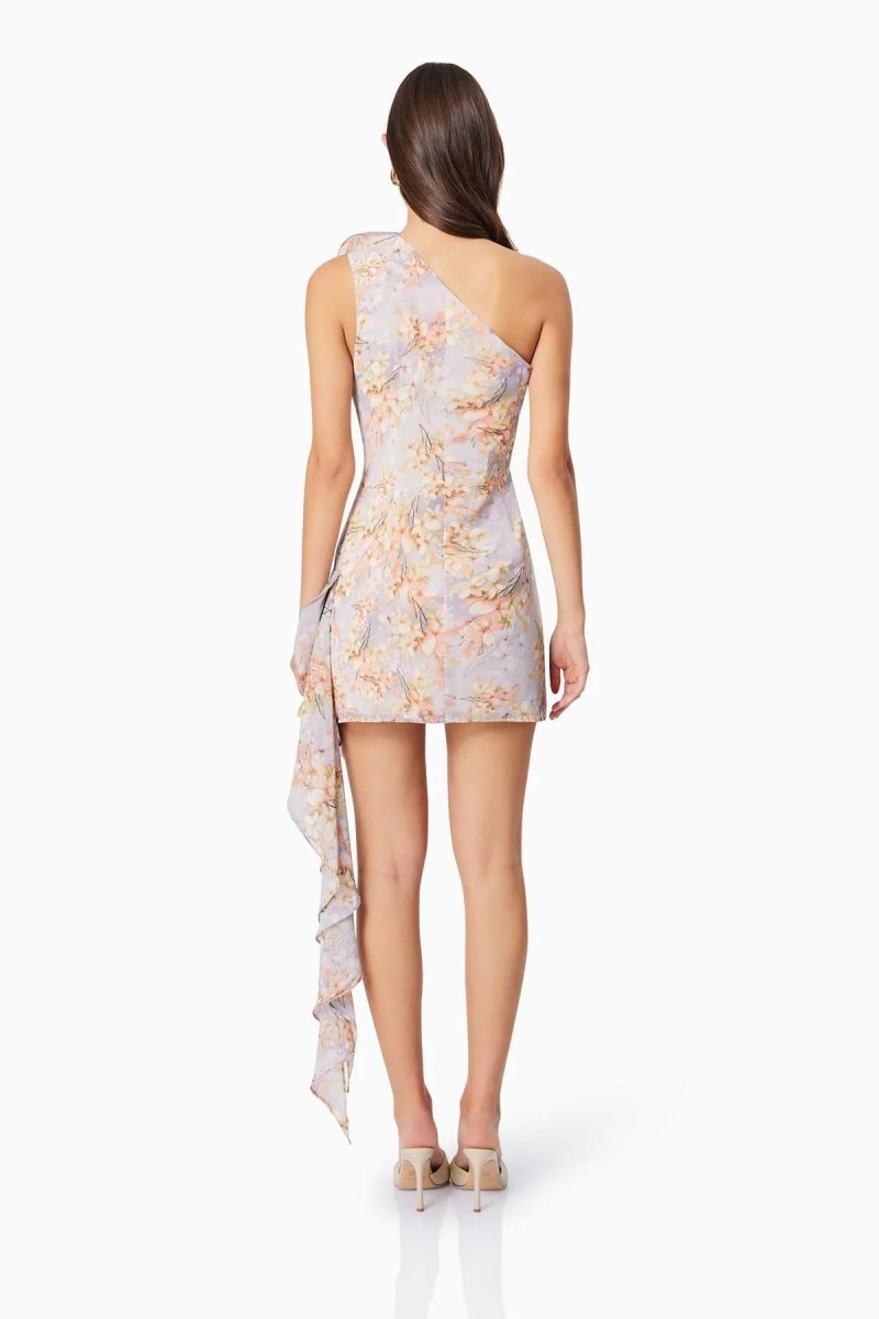 Elliatt - Sahara One Shoulder Floral Mini Dress in Purple - Encompass Boutique