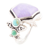 Emile Purple Quartz and Blue Turquoise Sterling Silver Ring Emile Purple Quartz and Blue Turquoise Sterling Silver Ring