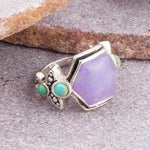Emile Purple Quartz and Blue Turquoise Sterling Silver Ring Emile Purple Quartz and Blue Turquoise Sterling Silver Ring