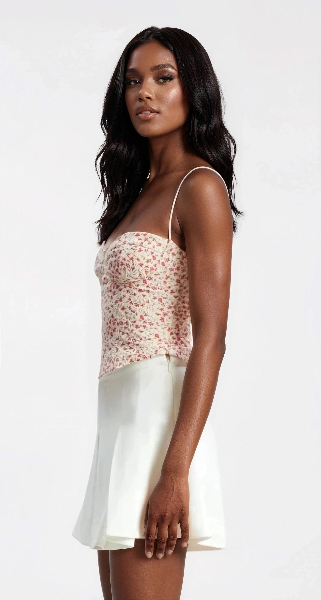 Estie Embroidered Corset Top – Red Floral (Final Sale) Estie Embroidered Corset Top – Red Floral (Final Sale)