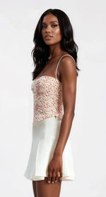Estie Embroidered Corset Top – Red Floral (Final Sale) Estie Embroidered Corset Top – Red Floral (Final Sale)