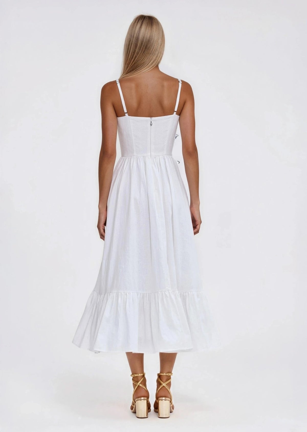 Flutter Poplin Butterfly Midi Dress – Off White Flutter Poplin Butterfly Midi Dress – Off White