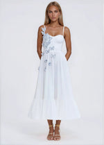 Flutter Poplin Butterfly Midi Dress – Off White Flutter Poplin Butterfly Midi Dress – Off White