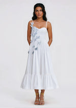Flutter Poplin Butterfly Midi Dress – Off White Flutter Poplin Butterfly Midi Dress – Off White