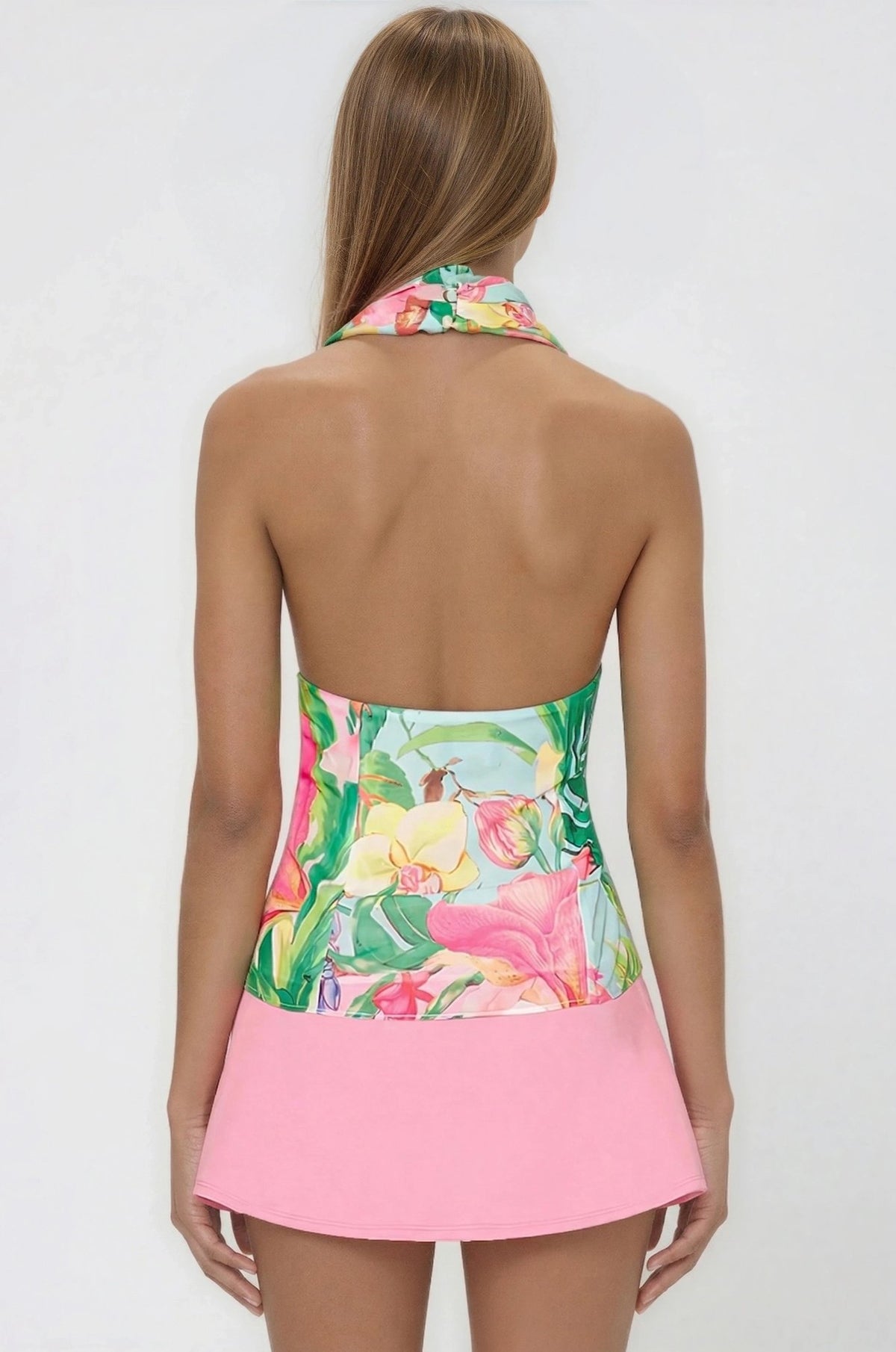 Fontes Halter Neck Top – Pink Floral (Final Sale) Fontes Halter Neck Top – Pink Floral (Final Sale)